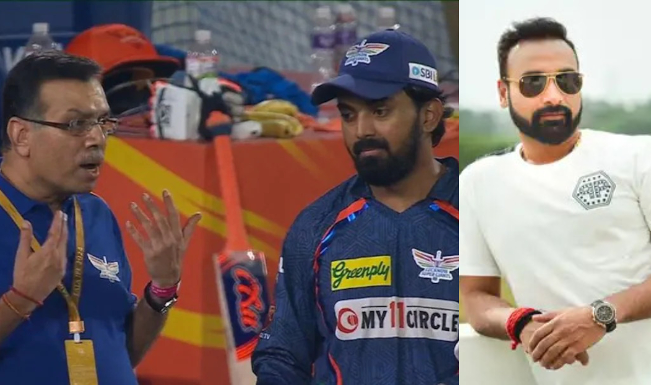 Sanjiv Goenka, KL Rahul, Amit mishra, LSG
