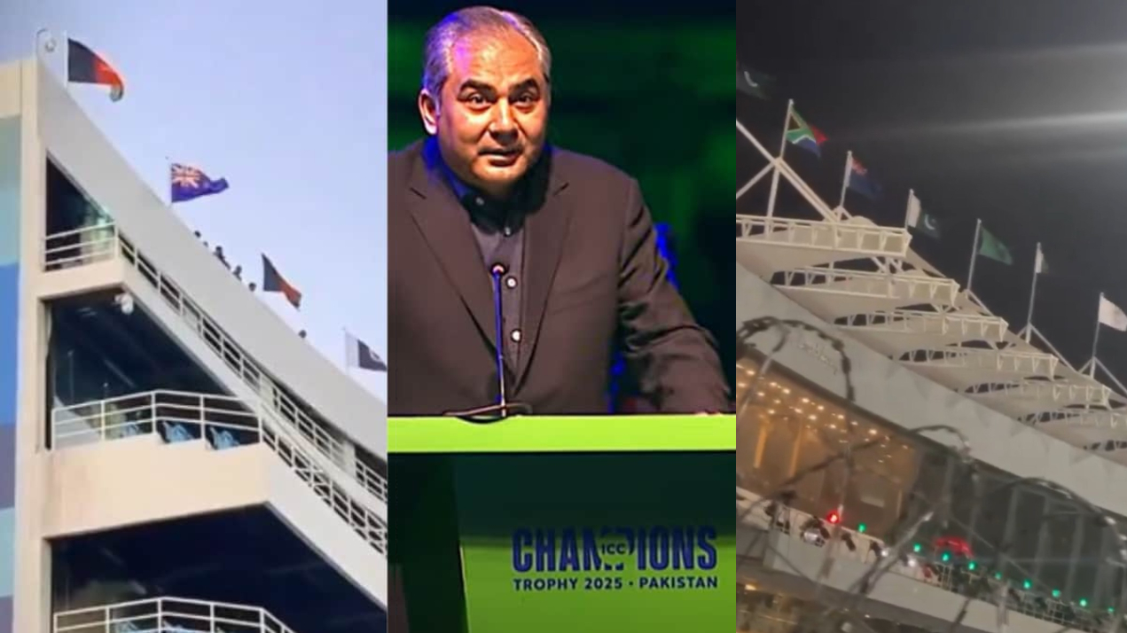 No Indian flag at Karachi and Lahore stadiums during PCB Champions Trophy event. Photo-X