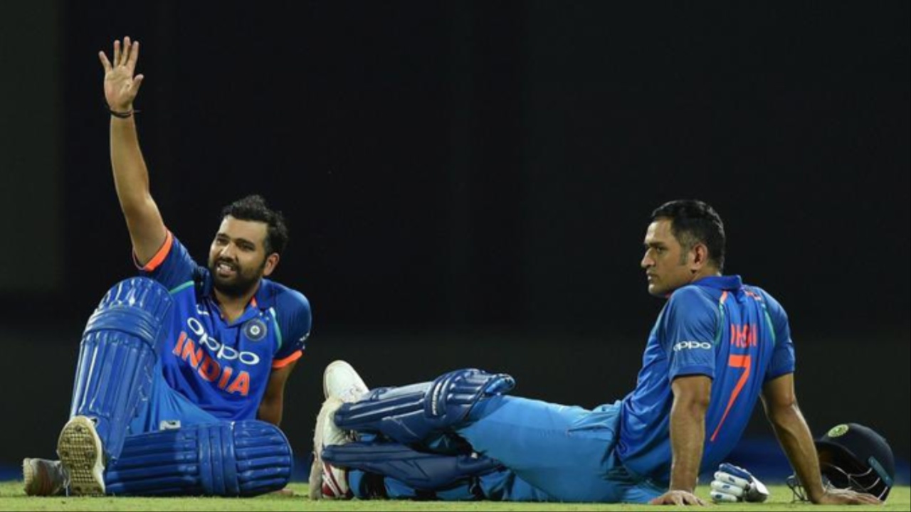 India's Rohit Sharma and MS Dhoni.