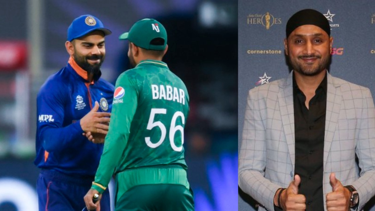 India's Harbhajan Singh and Virat Kohli, Pakistan's Babar Azam.