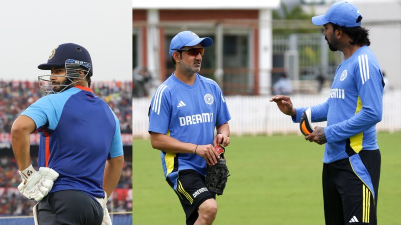 India's KL Rahul, Gautam Gambhir and Rishabh Pant.