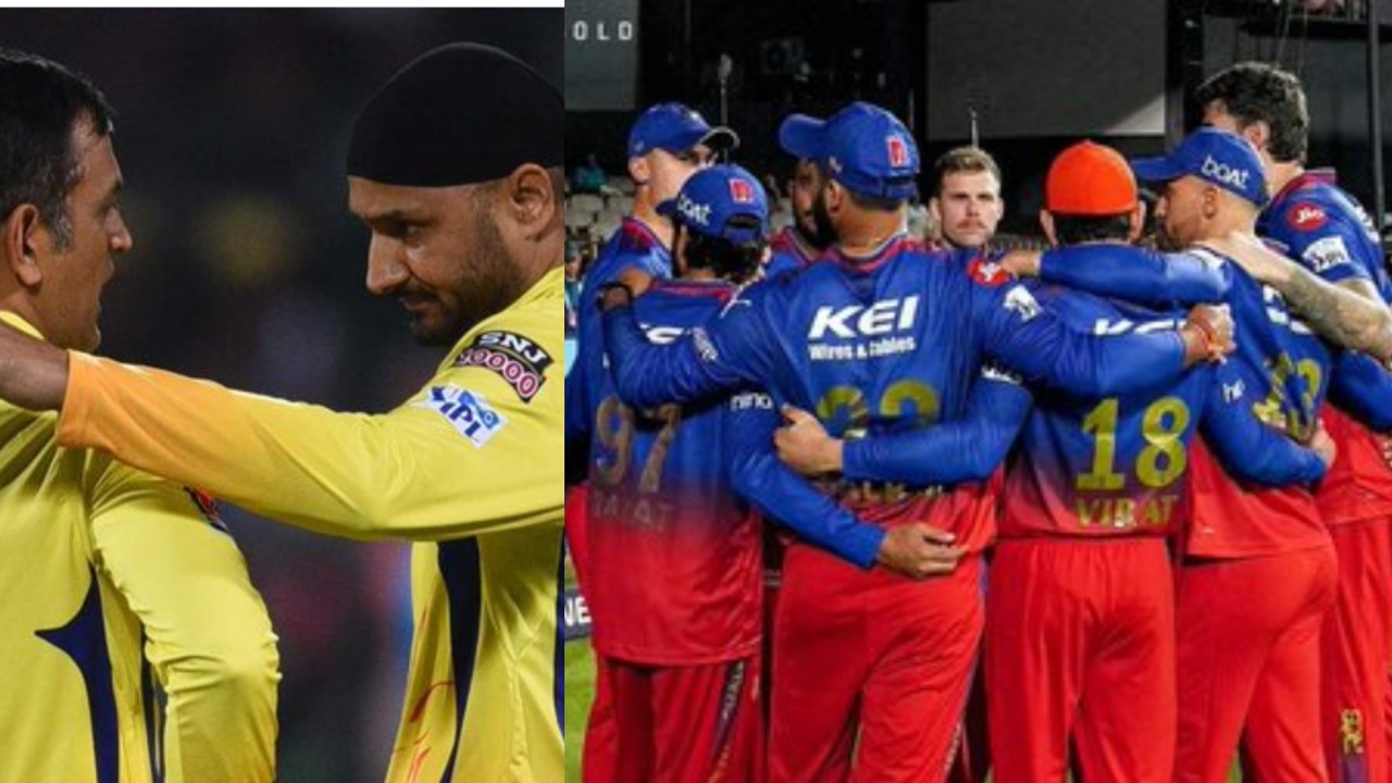 MS Dhoni and Harbhajan Singh in the CSK side and the RCB franchise.