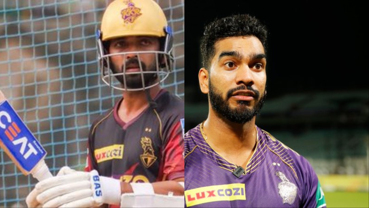 Kolkata Knight Riders' Ajinkya Rahane and Venkatesh Iyer.