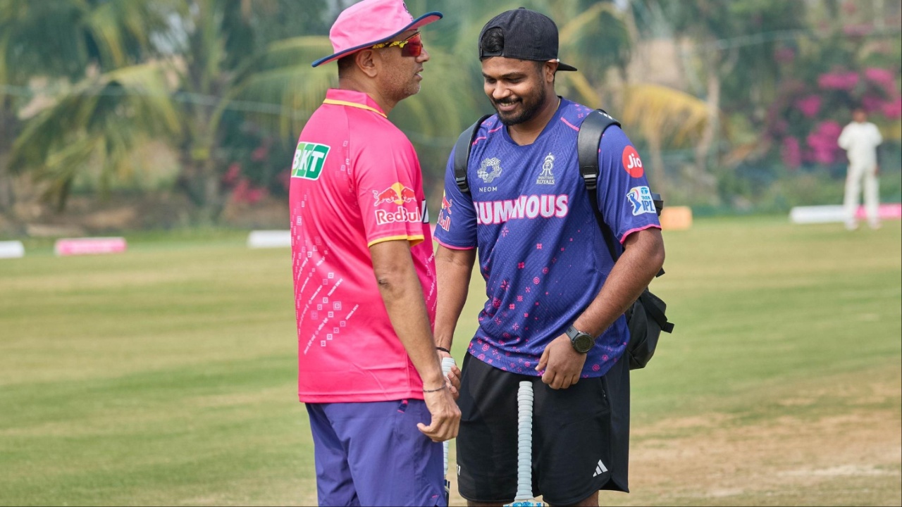 Sanju Samson and Rahul Dravid.