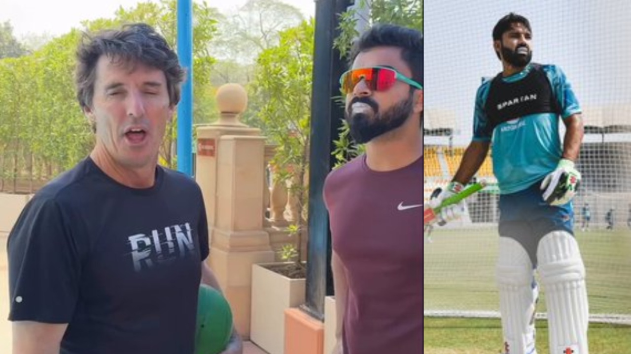 Brad Hogg, content creator and Pakistan's Mohammad Rizwan.