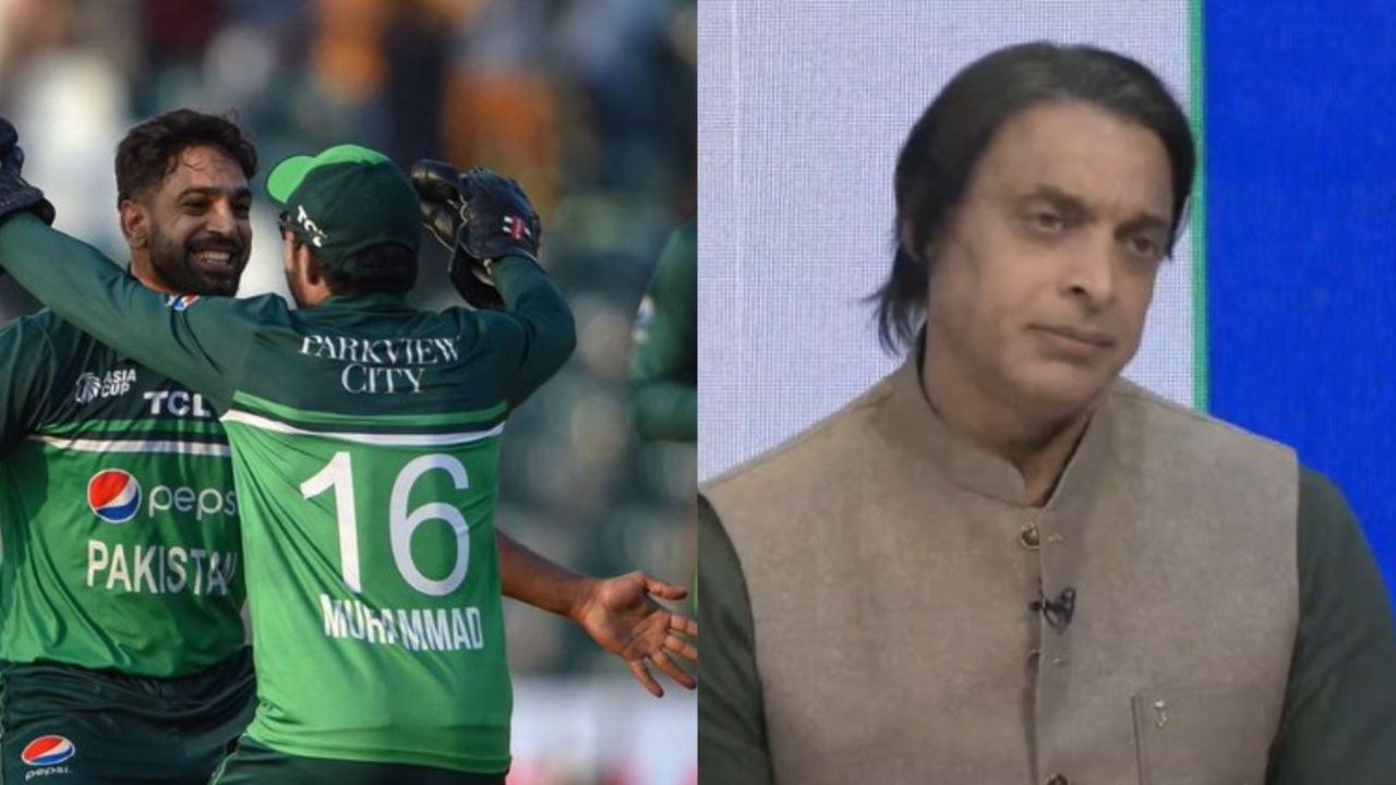 Pakistan's Haris Rauf, Mohammad Rizwan and Shoaib Akhtar.