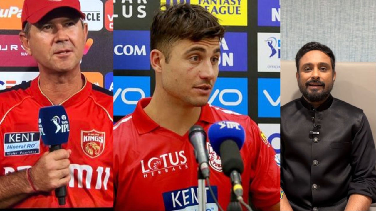 Ambati Rayudu, Marcus Stoinis and Ricky Ponting of PBKS.