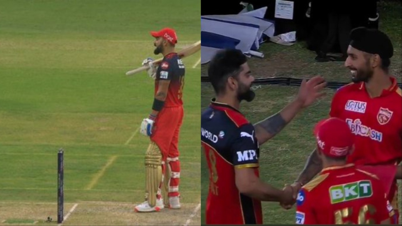 Harpreet Brar and Virat Kohli.