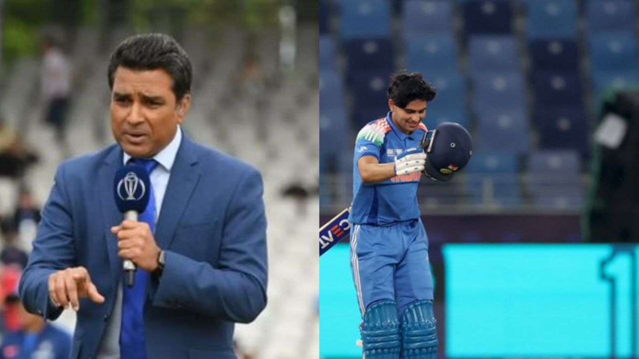 India's Sanjay Manjrekar and Shubman Gill.